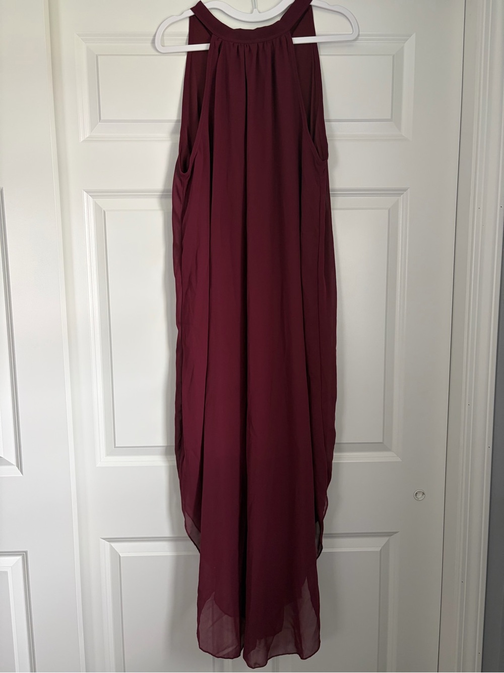 Halter Neck Maxi Dress in Burgundy